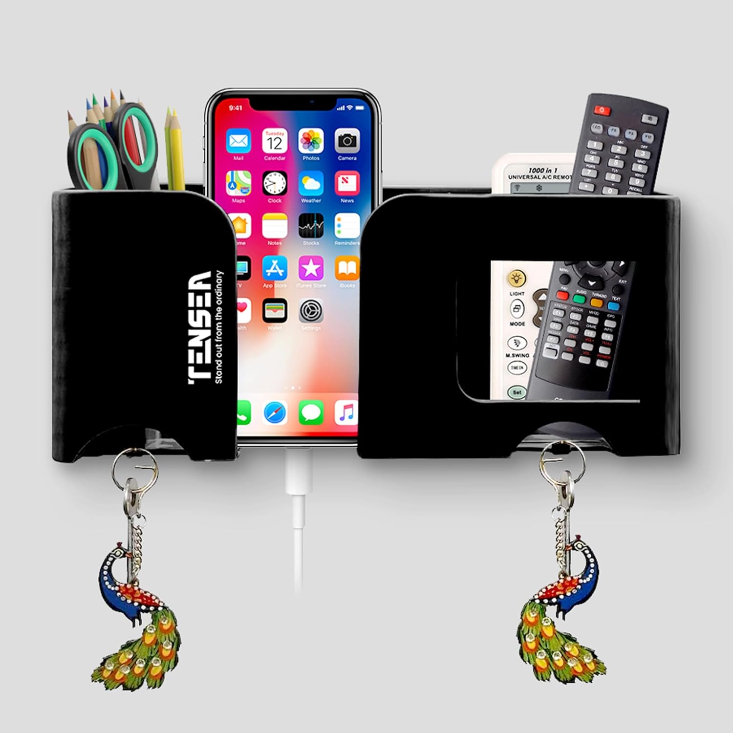 Tensea Mobile Phone Charging Stand Multi-Functional Storage Holder & Bedside Fixed Rack for Bedroom Use
